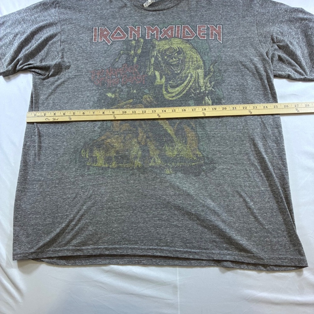 Vintage Iron Maiden The Number of the Beast Graphic Tee Grey 2XL - Picture 5 of 7
